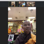 Monks offering the Five Mindfulness Trainings virtually via zoom