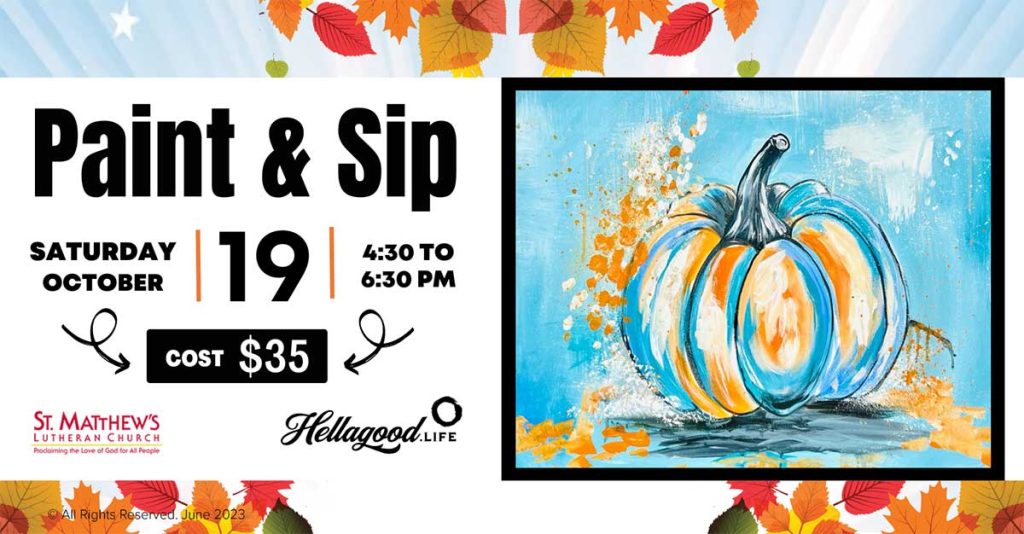 Fort Worth Paint & Sip Abstract Pumpkin FB event banner.
